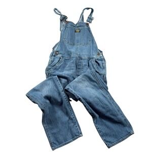 Oshkosh B'gosh Girls Blue Overall Bib Denim Straight Leg Pockets Sz 14 Rare